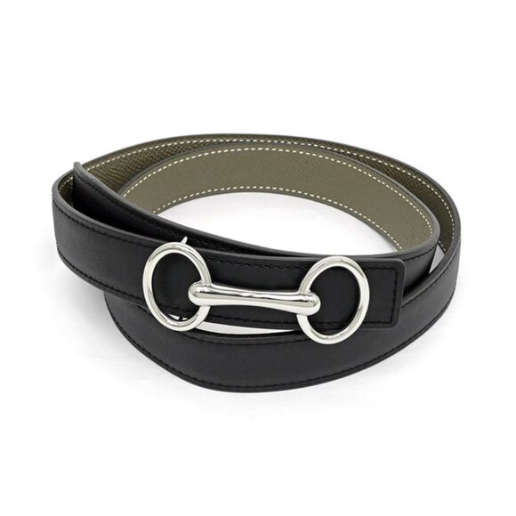 Hermes Elitage Belt 80 cm Black Etoupe Silver Hardware main image 8